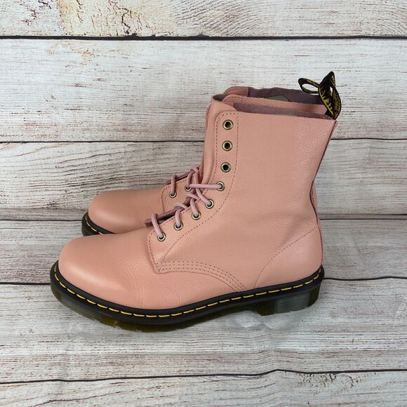 Dr. Martens Women's 1460 Boots Sz 11 Pascal Virginia Leather Peach Pink - Picture 6 of 11